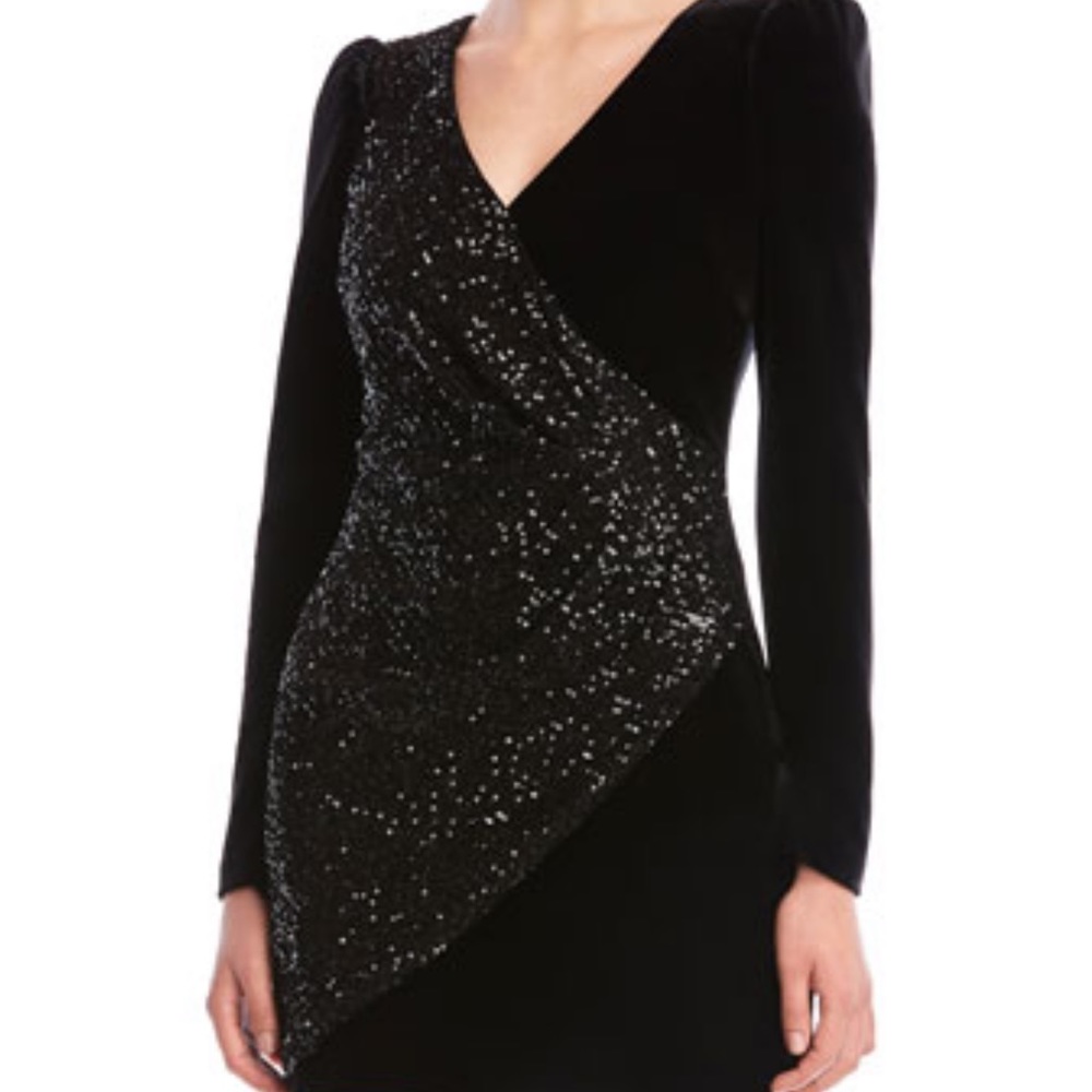 Bailey 44 Dress- Black velvet with sequins. Worn one time.
